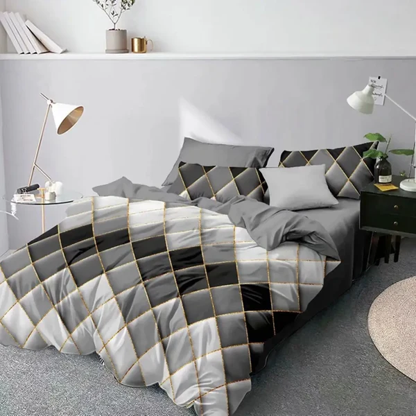 Exclusive Modern Grey amp Black Diamond Quilt Cover Artisan