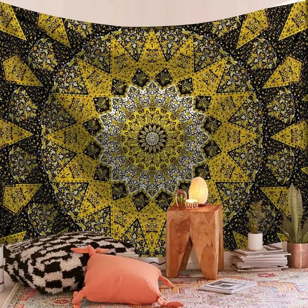 Trendy Mandala Meditation Tapestry Mat Artisan