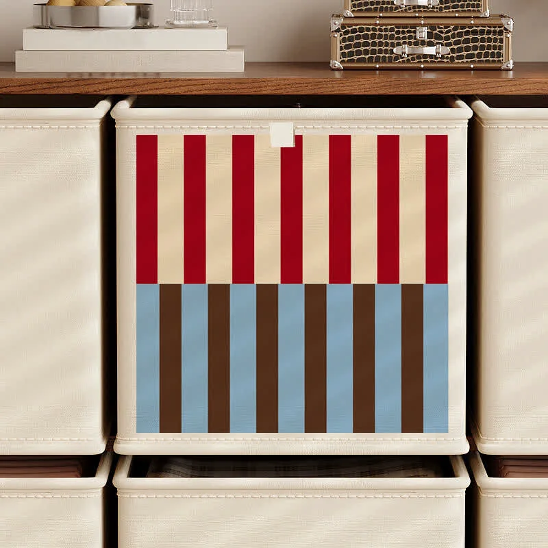 Clean Ownkoti Red amp Blue Striped Fabric Storage Basket Trusted