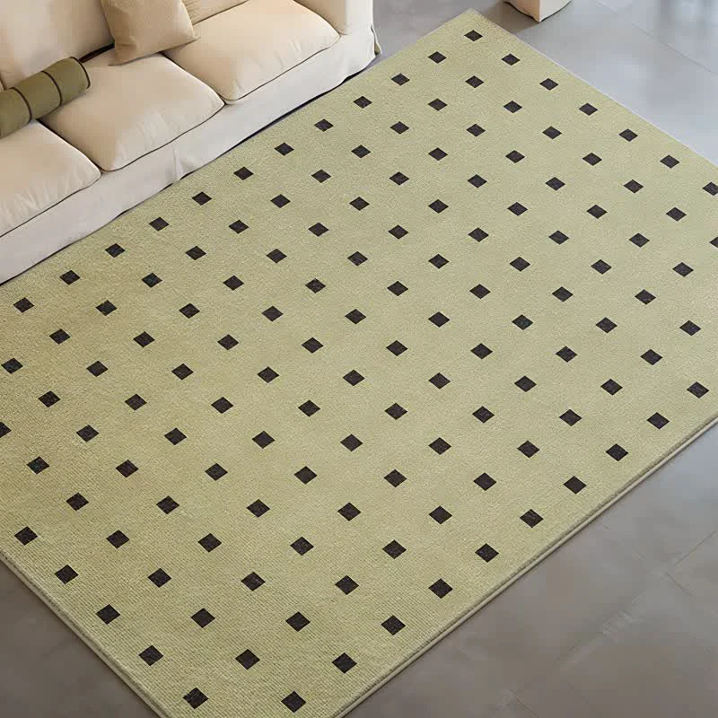 Optimized Ownkoti Green Small Checkered Area Rug Excellent