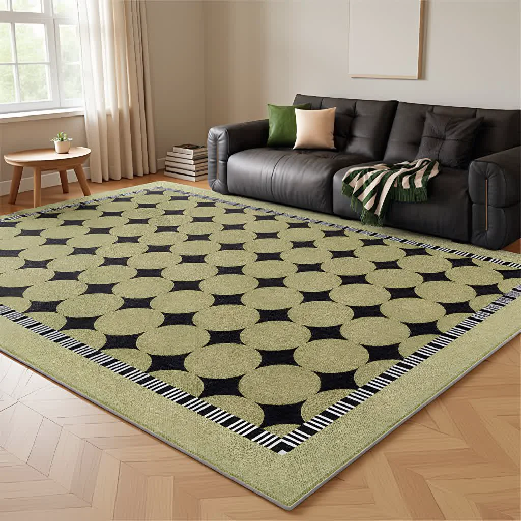Pure Ownkoti Green Circle amp Line Area Rug Unique
