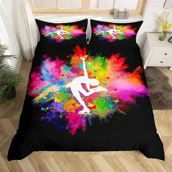 Eco-Friendly Yoga Rainbow Duvet Cover Trendy