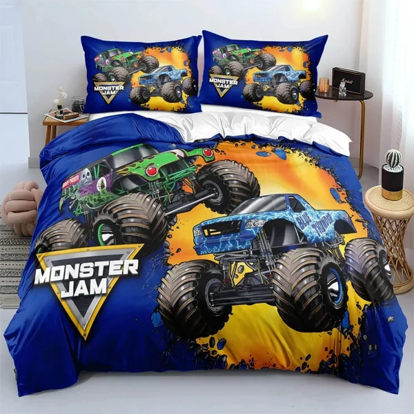 Comfortable Monster Jam Truck Quilt Cover Functional