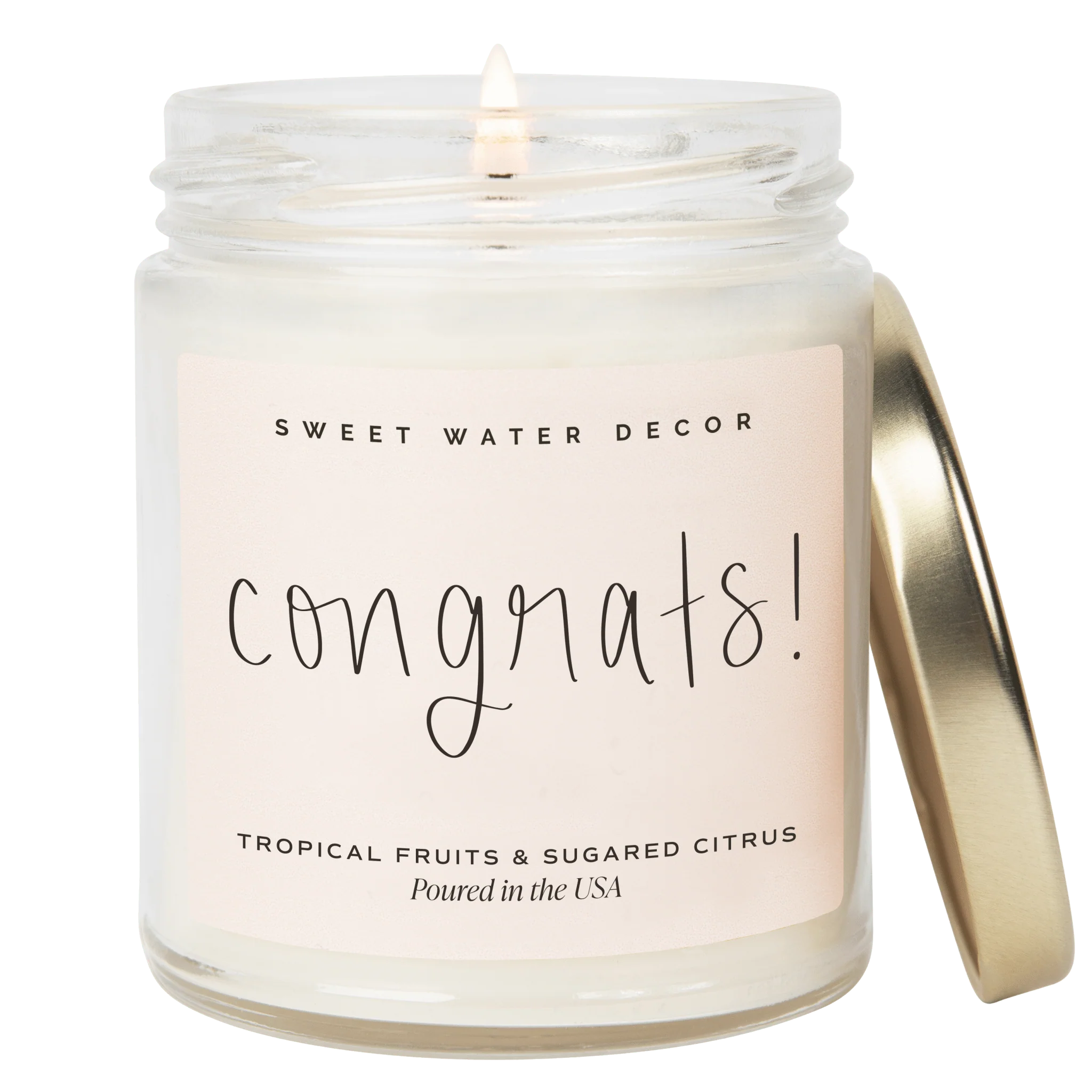 Next-Generation Congrats Soy Candle - Clear Jar - 9 oz Island AIr User-Friendly
