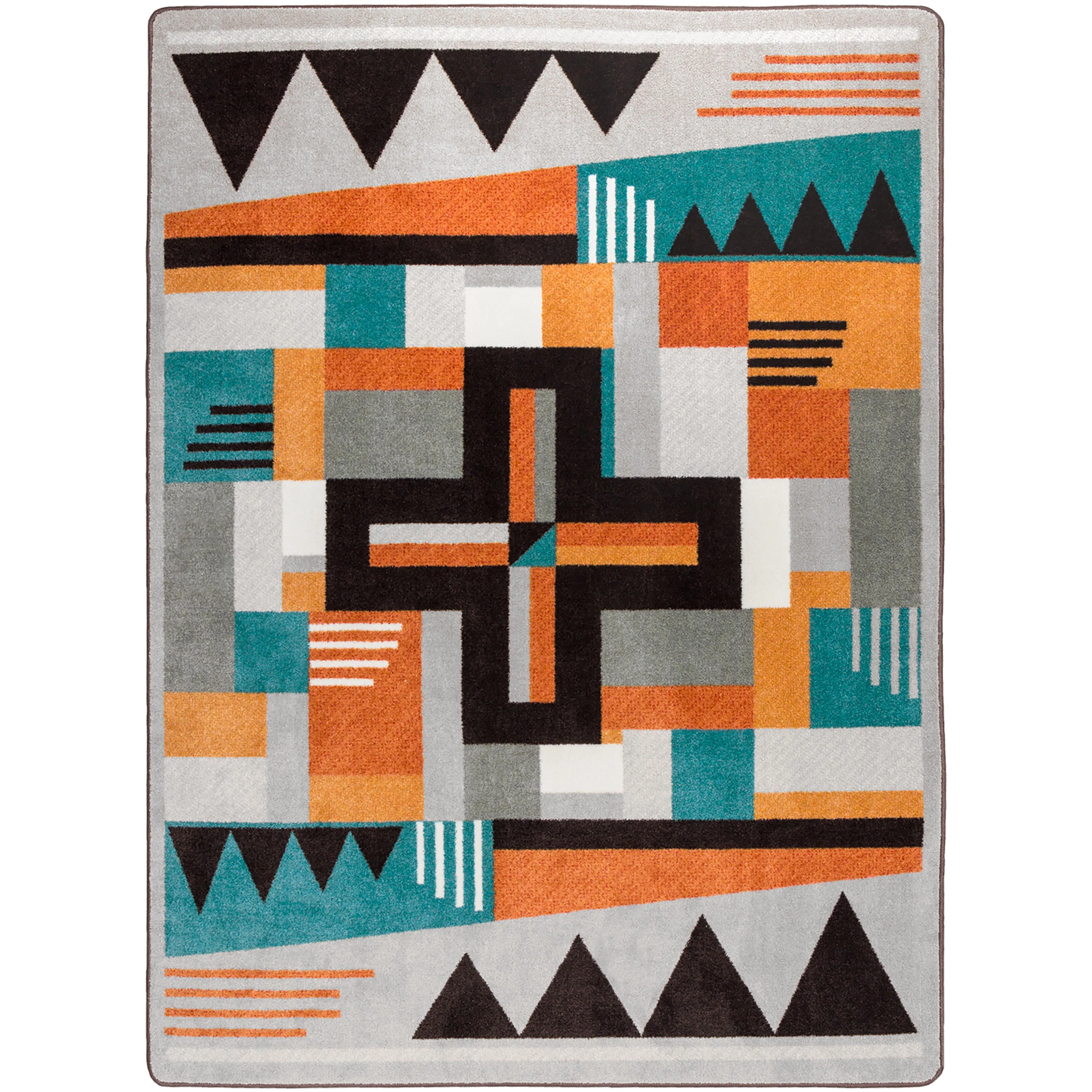 Stylish Abstract Cross Rug – Gray Selected