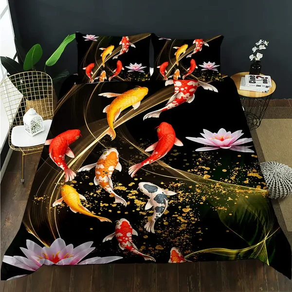 Advanced Koi Fish Duvet Cover Set Genuine