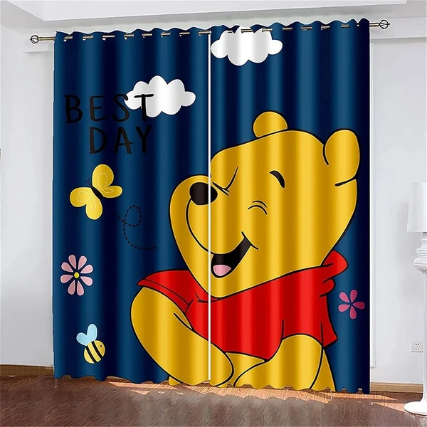 Clean Winnie the Pooh Kids Blackout Curtains Modern