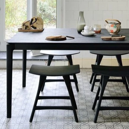 Crafted Bok Solid Black Oak Dining Table 55 quot Proven