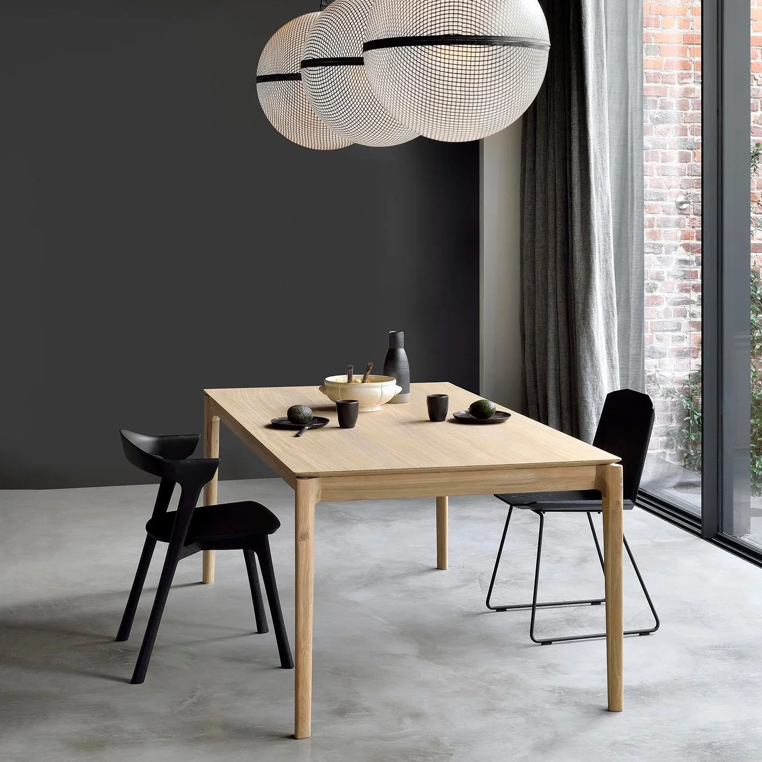 Organic Bok Solid Oak Extendable Dining Table 55.5 quot 87 quot Recyclable