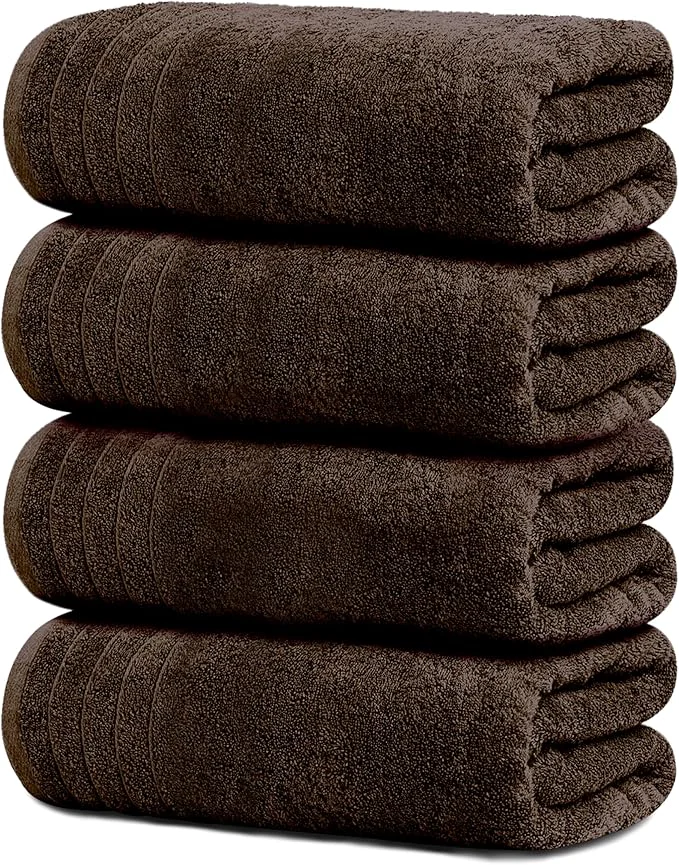 Verified Tens Towels Pack of 4 Extra Large Bath Towels 30 x 60 Inches Cotton Enhanced