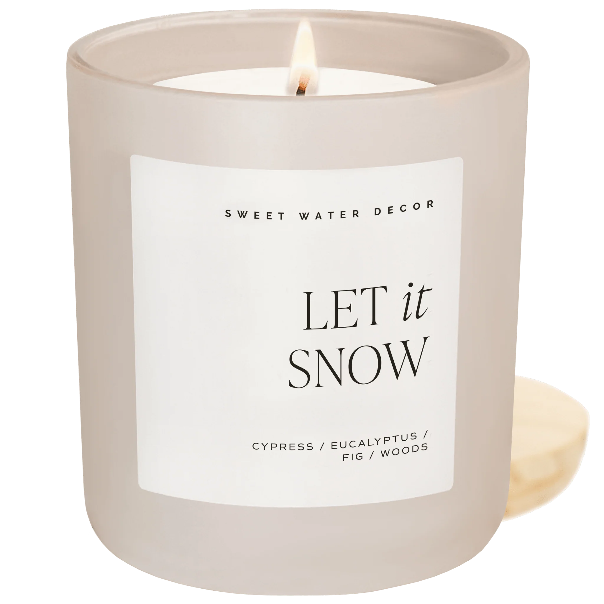 Original Design Let It Snow Soy Candle - Tan Matte Jar - 15 oz Quality