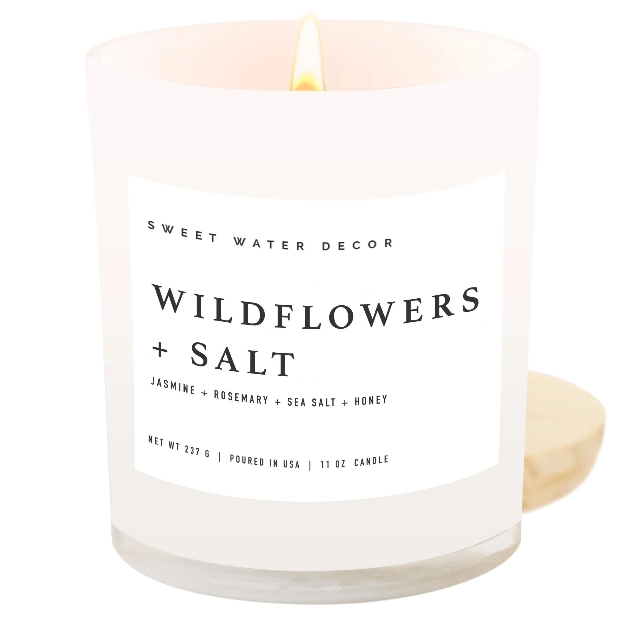 Responsible Wildflowers and Salt Soy Candle - White Jar - 11 oz Optimized