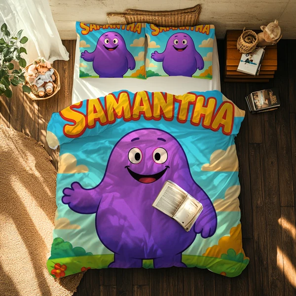 Lightweight Custom Grimace Doona Cover – Fun Grimace Character Bedding for Kids High-End