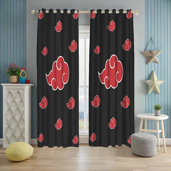 Enhanced Naruto-Inspired Akatsuki Curtains – Anime Window Panels for Kids amp Adults Environmentally Friendly