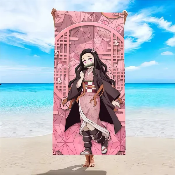 Convenient Anime-Inspired Demon Slayer Towels – Bath amp Beach Towels for Fans Minimalist