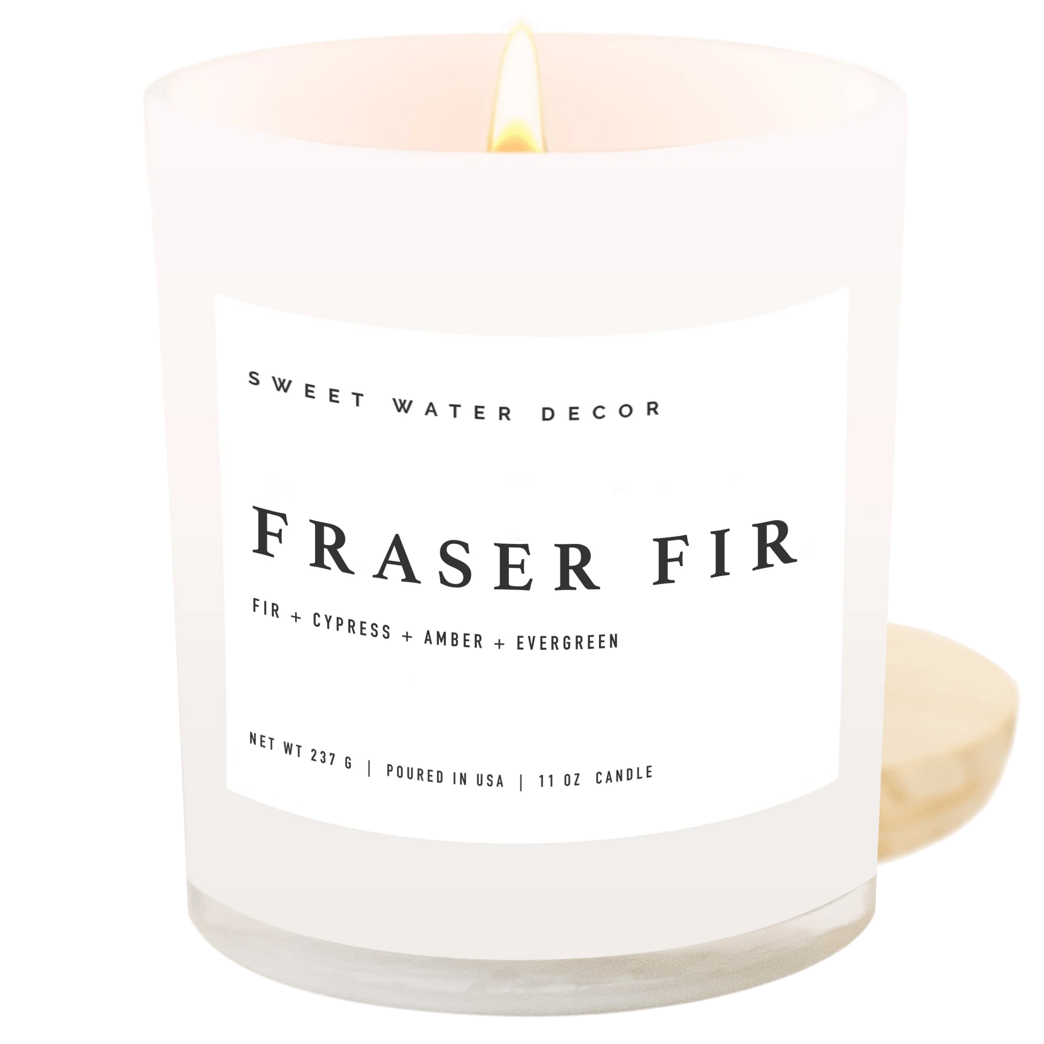 Traditional Fraser Fir Soy Candle - White Jar - 11 oz High-Grade