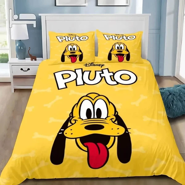 High-Quality Cute Goofy Pluto Bedding Set – Cartoon Bedroom Decor For Kids amp Adults Verified