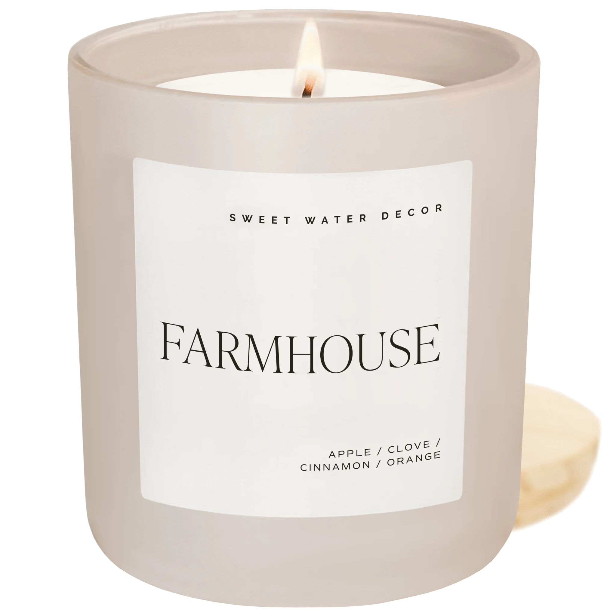 Functional Farmhouse Soy Candle - Tan Matte Jar - 15 oz Easy-to-Use