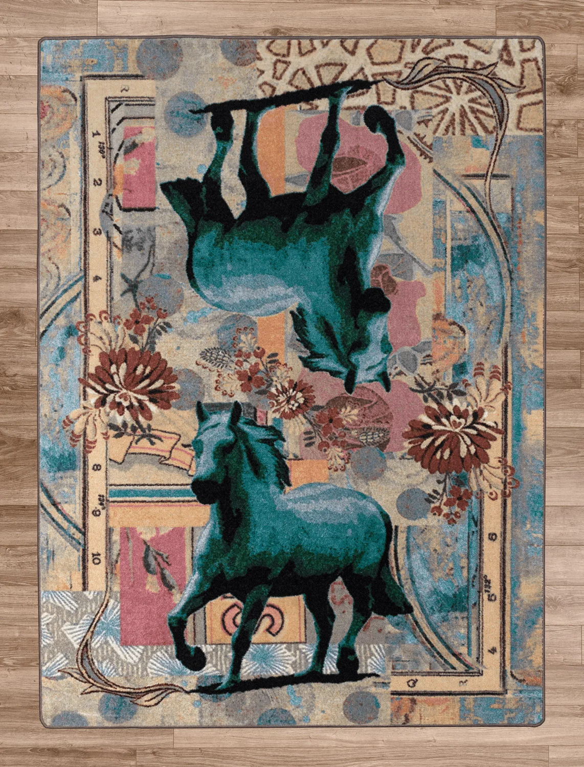 Trusted Ruiz Blue Horse Rug – Teal Durable