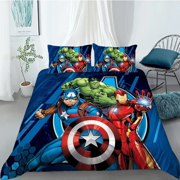 Exceptional Marvel Avengers Super Heroes Quilt Cover for Kids amp Teens – Iron Man Spider-Man amp Captain America Bedding Casual