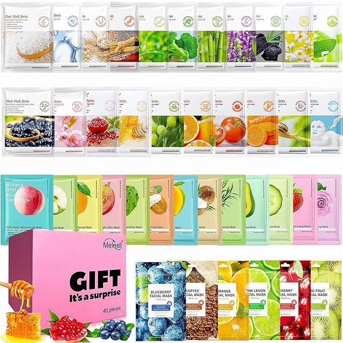 Top-Quality 40 Pack Collagen Face Masks Skincare Bulk Original Design