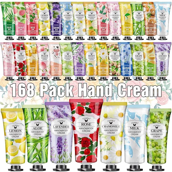 Authentic VESPRO 168 Pack Hand Cream Set for Women Hand Lotion for Mothers Day Gifts Safe