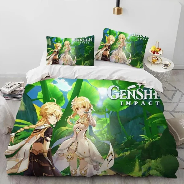 Proven Genshin Impact Anime Bedding Set – Gamer Duvet Cover for Boys amp Girls Secure