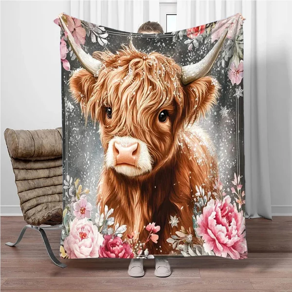 Trusted Highland Cow Kids Blanket – Flannel Throw for Bed Couch amp Travel Refined
