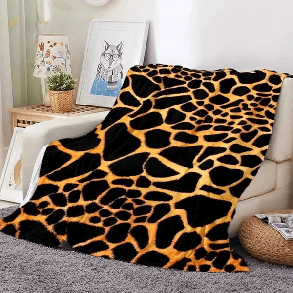 Secure 3D Leopard Animal Print Flannel Blanket – Colorful Soft Throw for Bedroom Decor Official