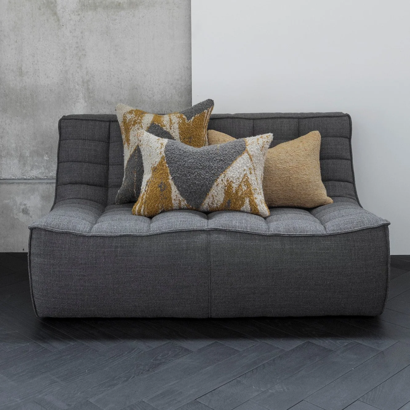 User-Friendly N701 2 Seater Sofa Dark Grey Relaxed