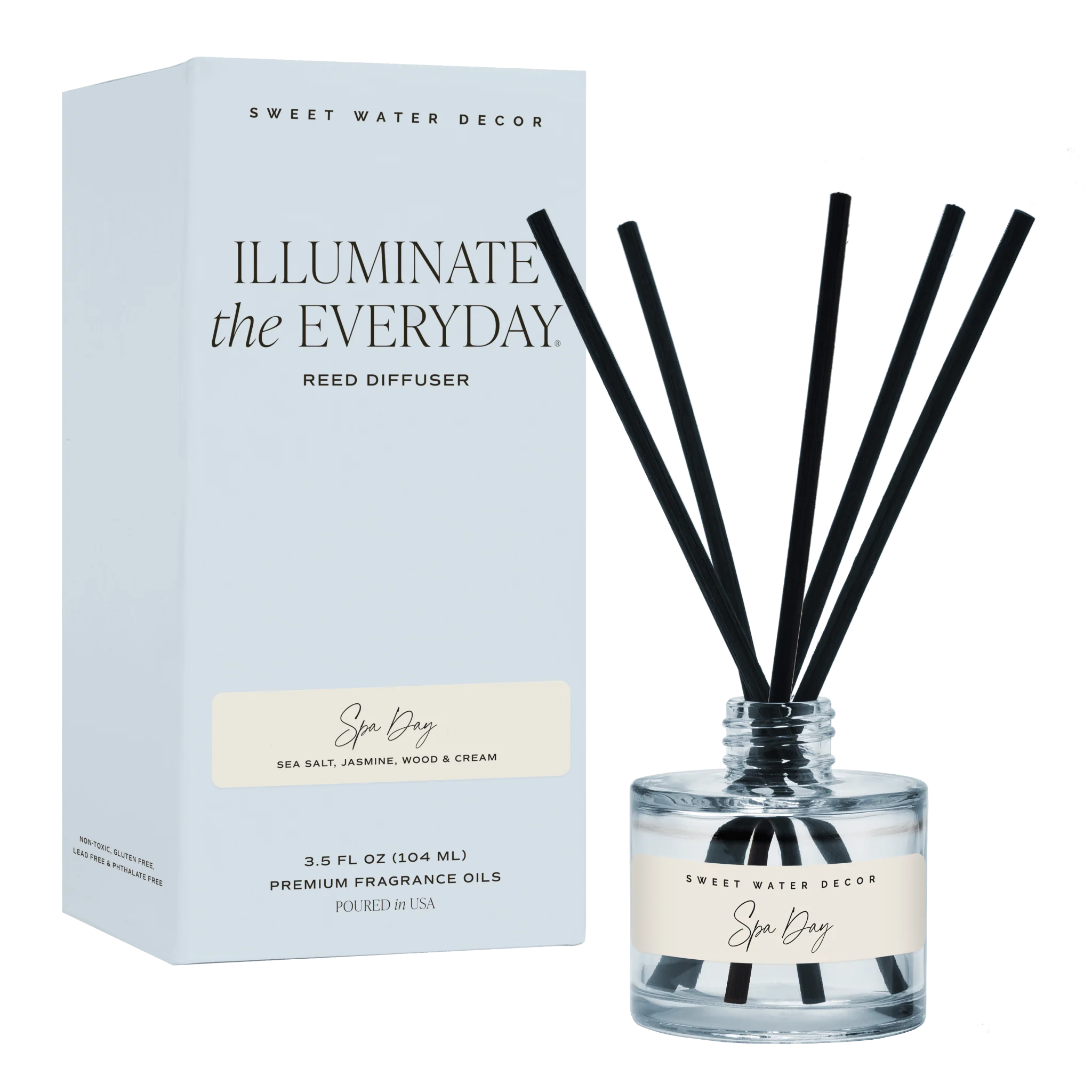 High-End Spa Day Blue Tinted Glass Jar Reed Diffuser High-Quality