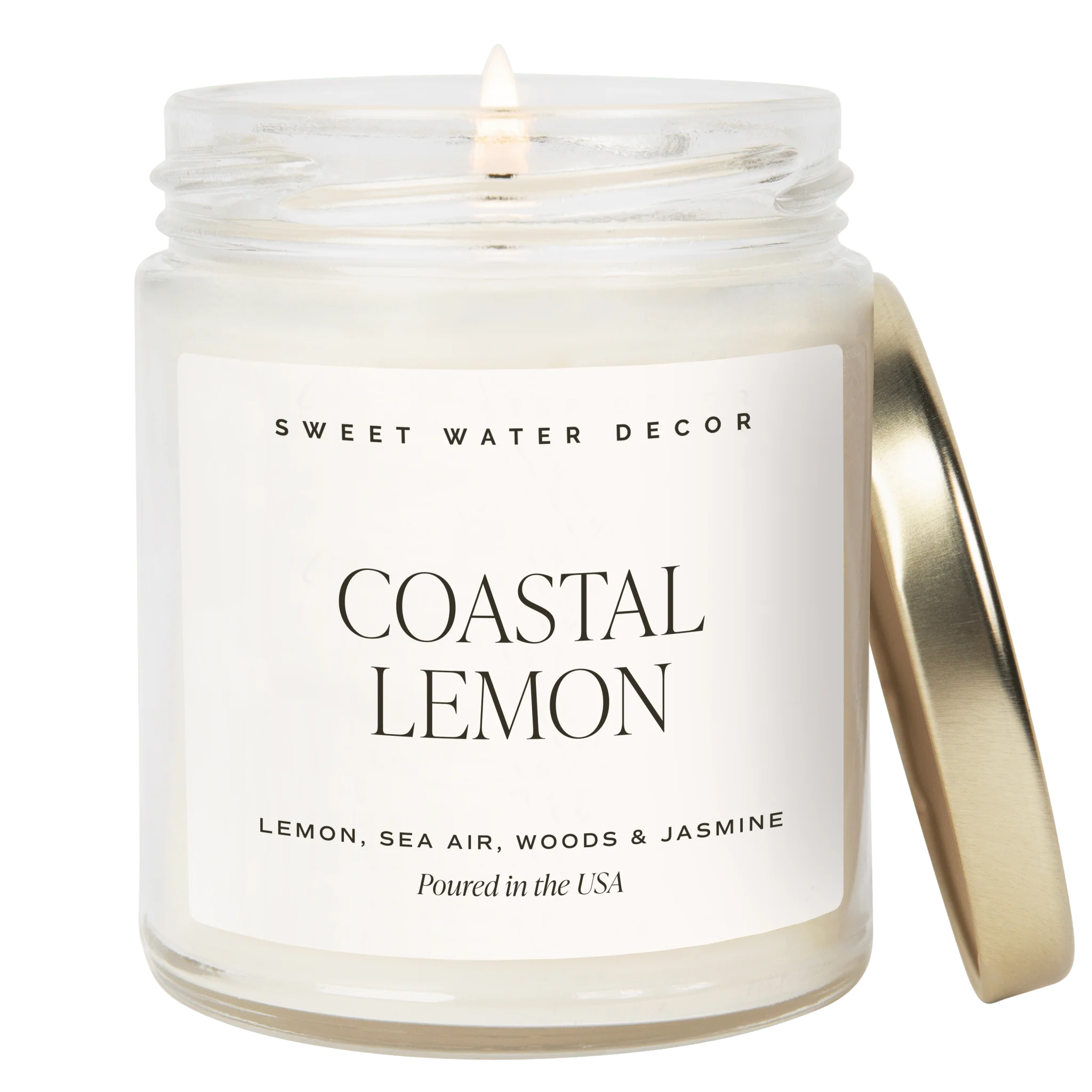 Practical Coastal Lemon Soy Candle - Clear Jar - 9 oz Classic