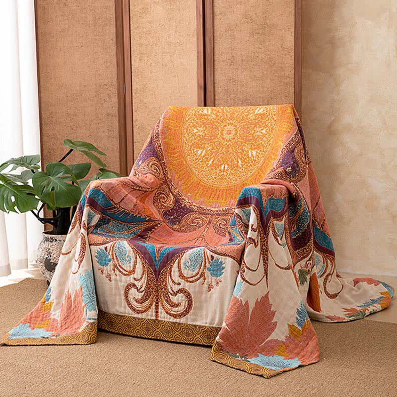 Flexible Ownkoti Retro Style Floral Cotton Blanket High-Performance