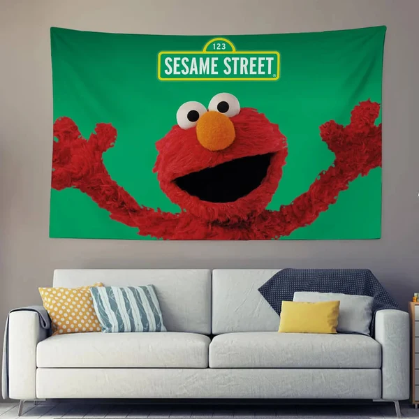 Easy-to-Use Sesame Street Tapestry – Cookie Monster amp Elmo Kids Room Wall Hanging Decor Refined