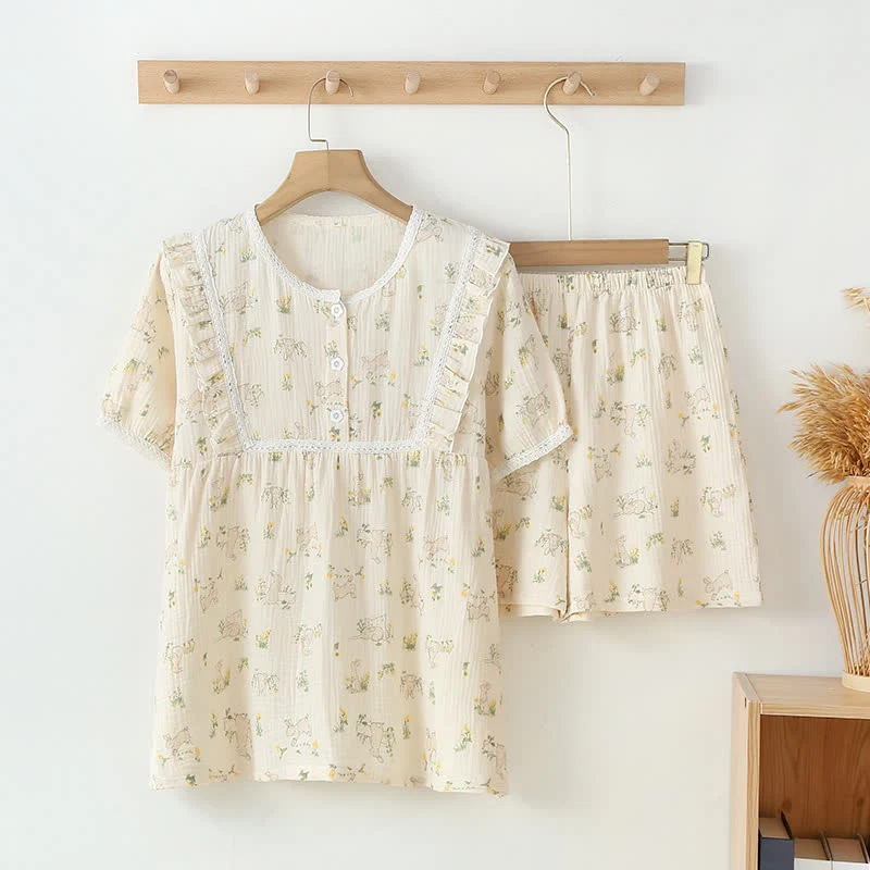 Exceptional Ownkoti Refresh Bunny Pure Cotton Pajama Set Solid