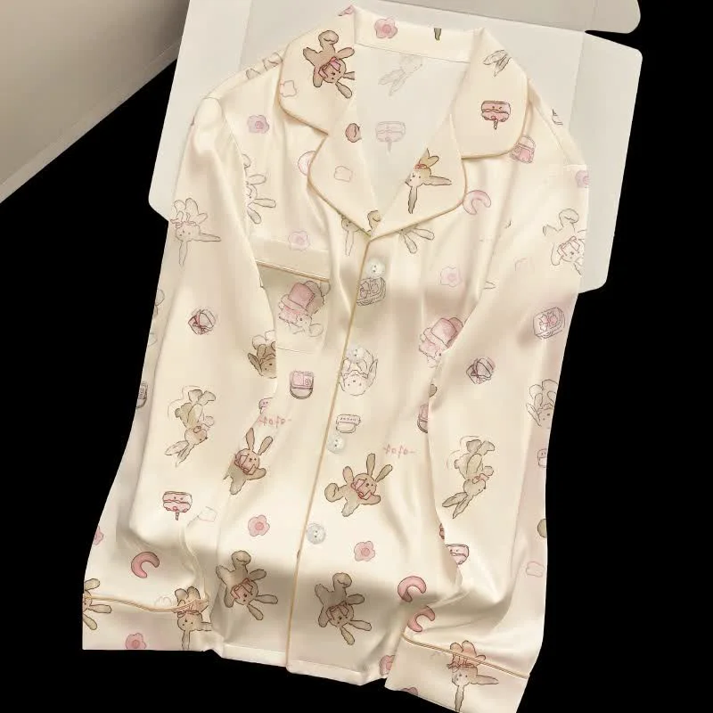 Relaxed Ownkoti Cute Cartoon Bunny Pajama Set Advanced