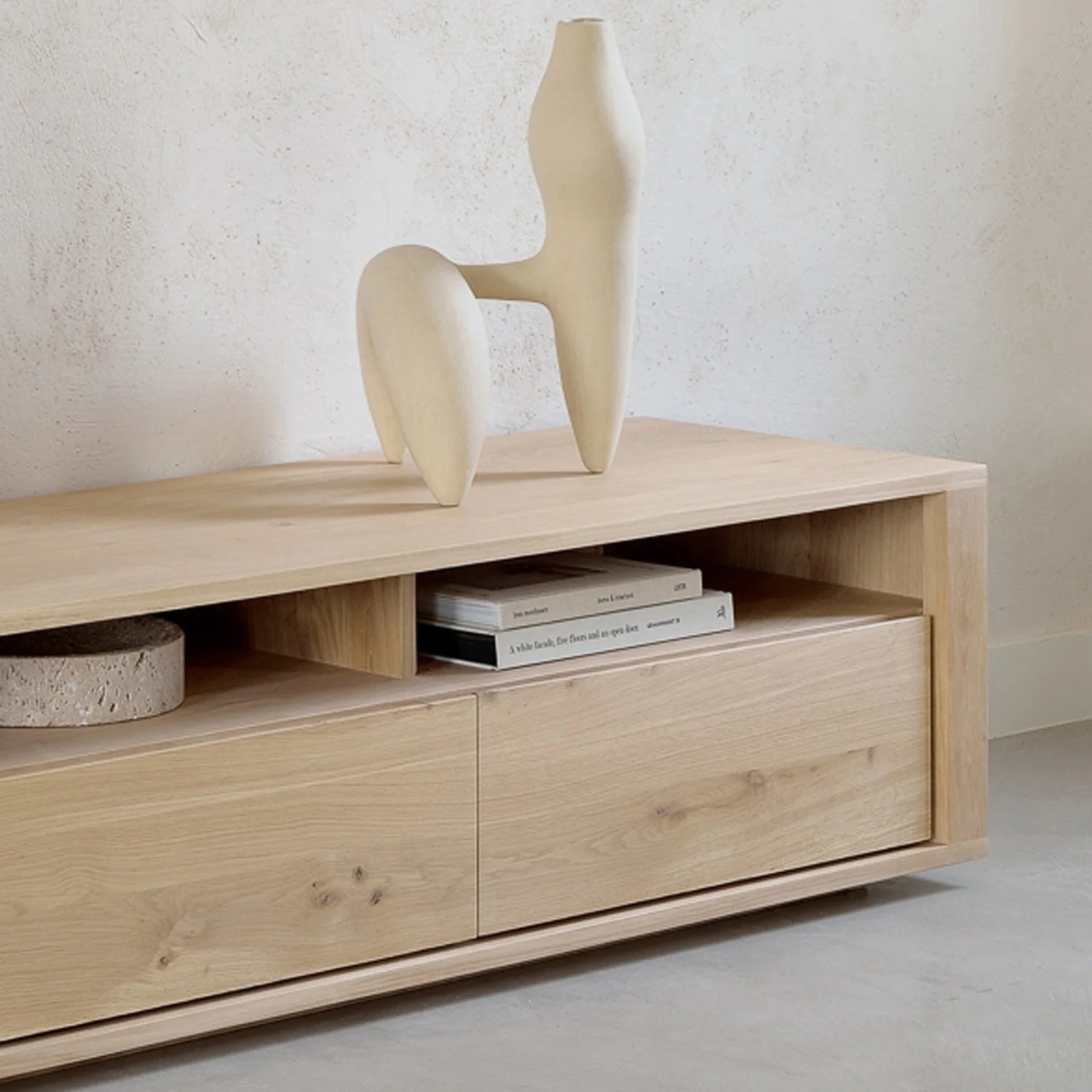 Unique Shadow Solid Oak Media Console 55.5 quot Dependable