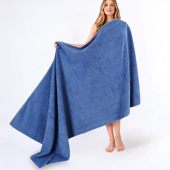 Premium Material American Soft Linen Cotton 600 GSM Turkish 40x80 Oversized Bath Towel Sheet Stylish