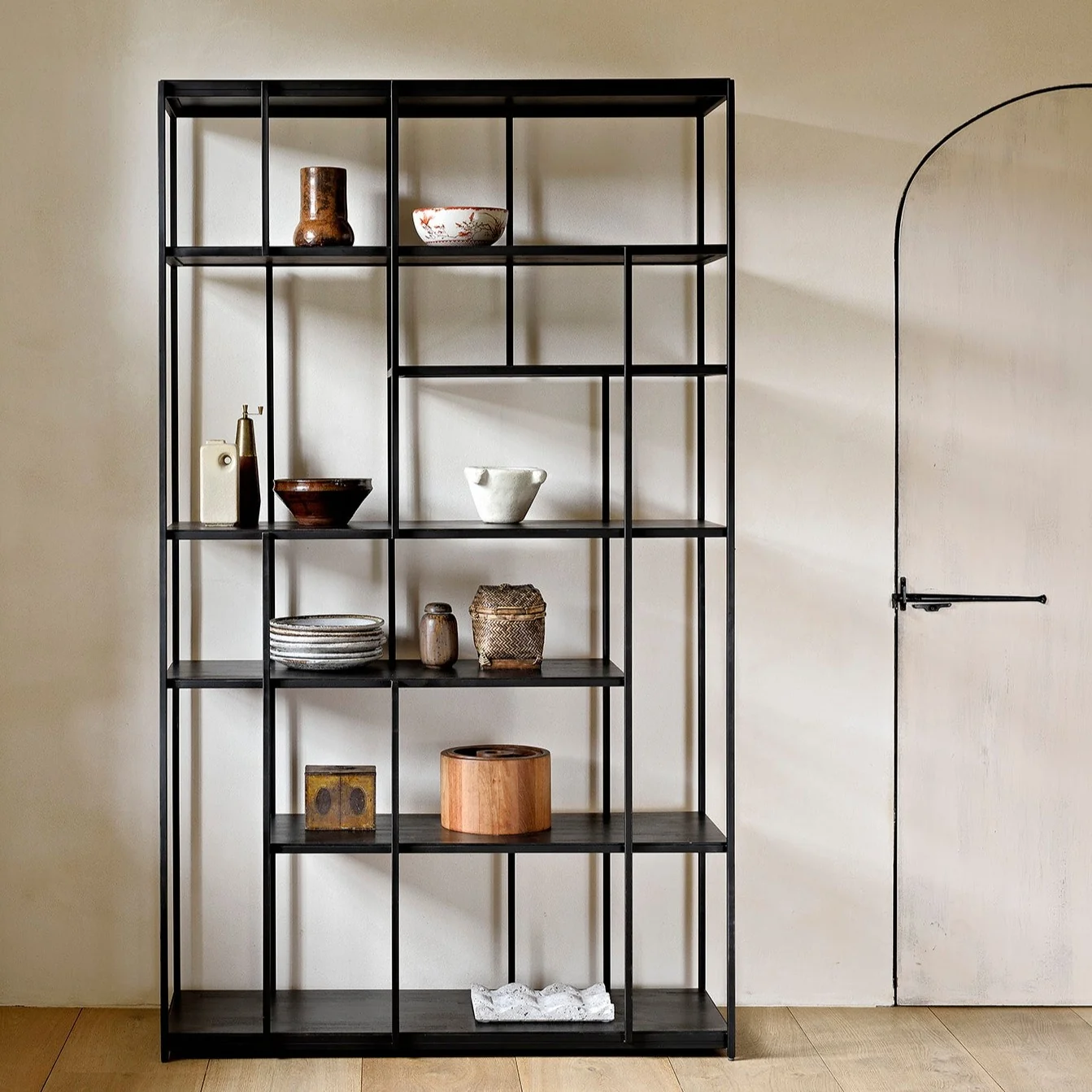 Consistent Studio Solid Black Teak Rack Stylish