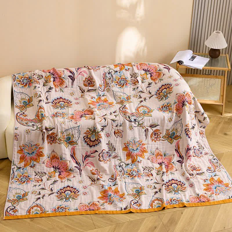 Crafted Ownkoti Blooming Floral Pure Cotton Blanket Consistent