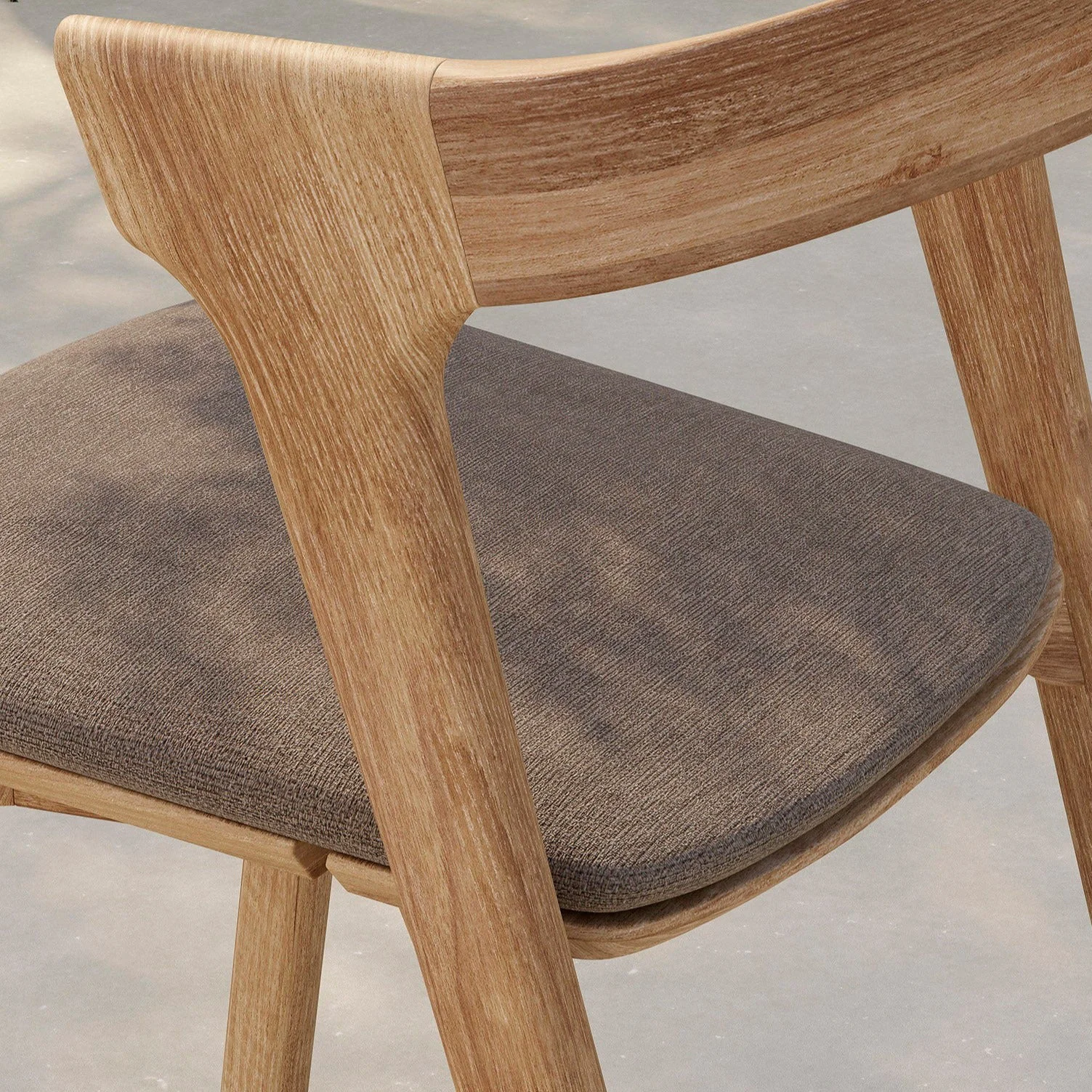 Unique Bok Outdoor Dining Chair Cushion Mocha Fabric Long-Lasting