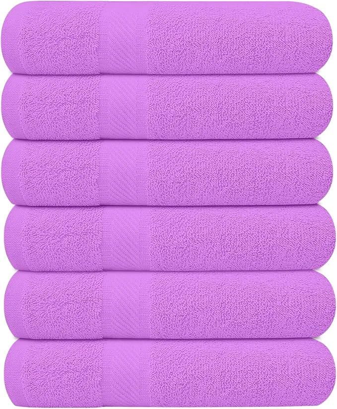 Specialty KAHAF COLLECTION 6 Pack Bath Towels Set Ring Spun Cotton Lightweight High-End