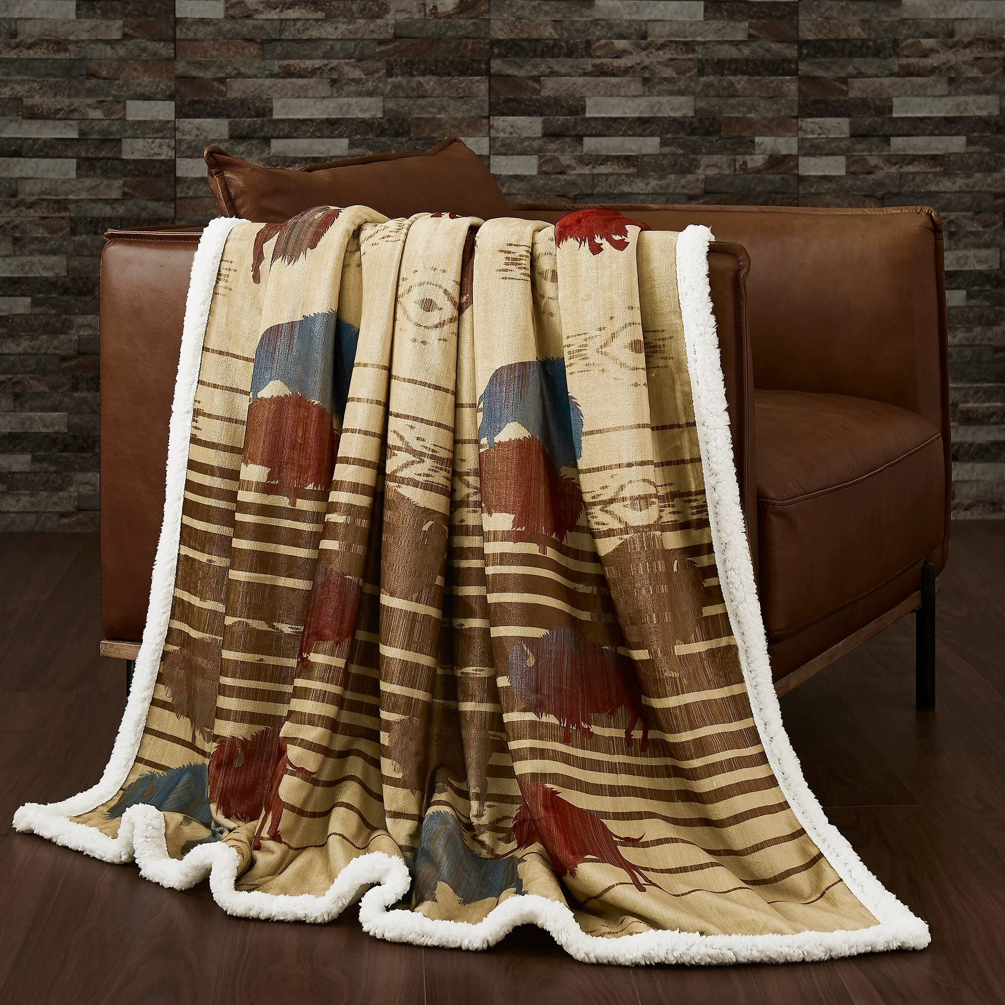 Easy-to-Use Home on the Range Campfire Sherpa Throw Superior