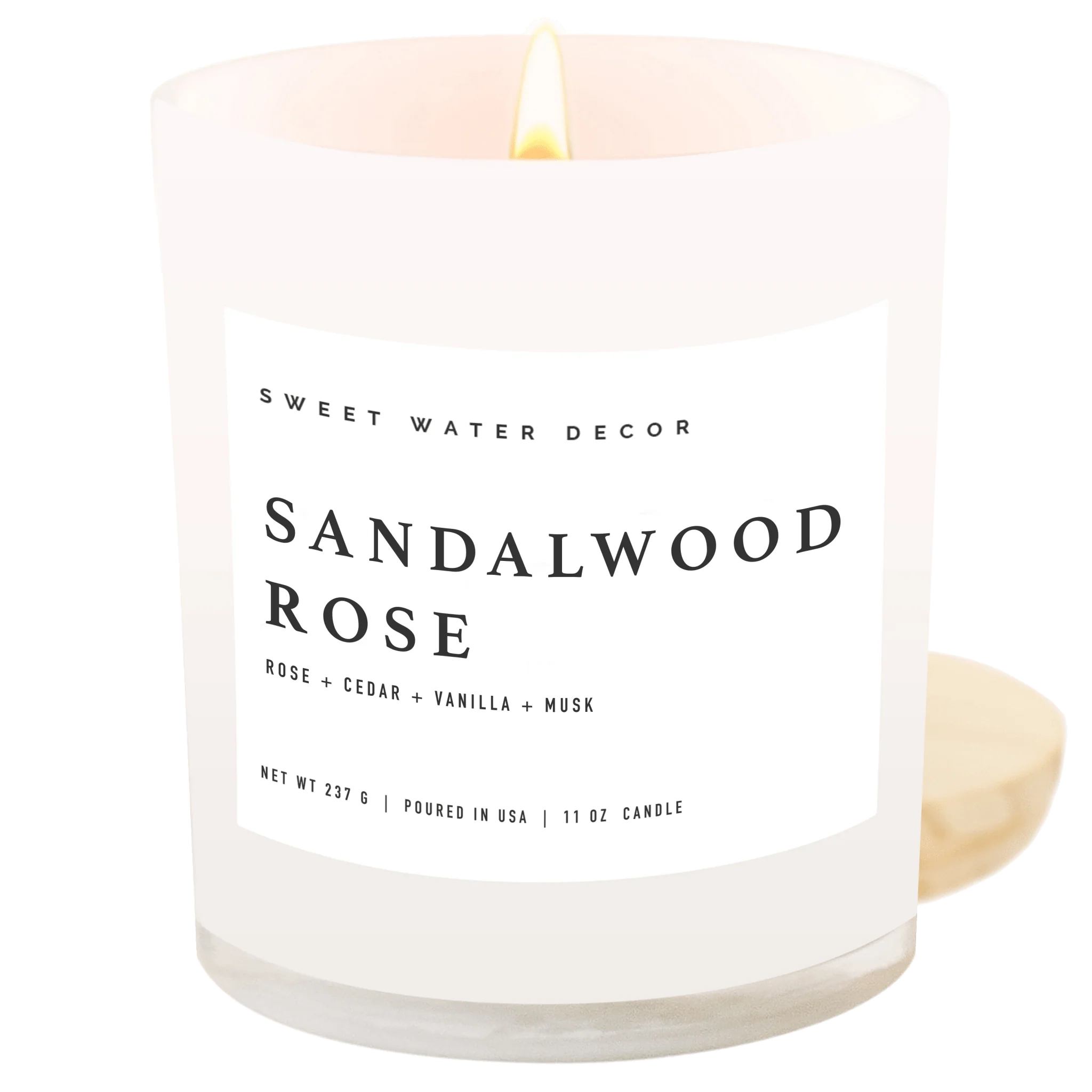 Refined Sandalwood Rose Soy Candle - White Jar - 11 oz Proven