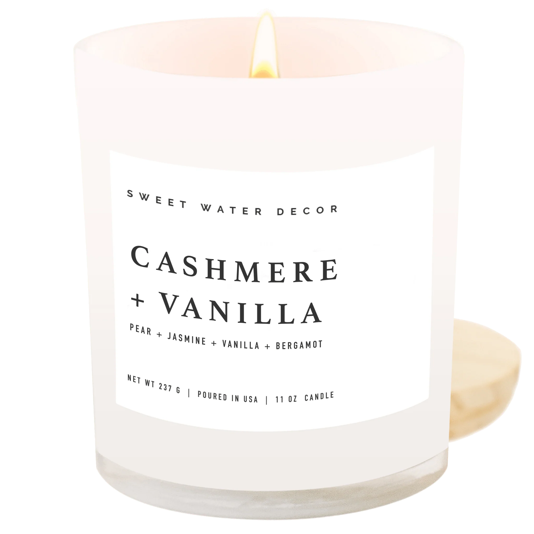 Fine Crafted Cashmere and Vanilla Soy Candle - White Jar - 11 oz Proven