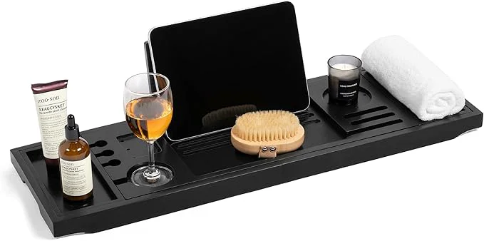 Prestigious Teak Bathtub Tray Adjustable Width Tray Fine Crafted