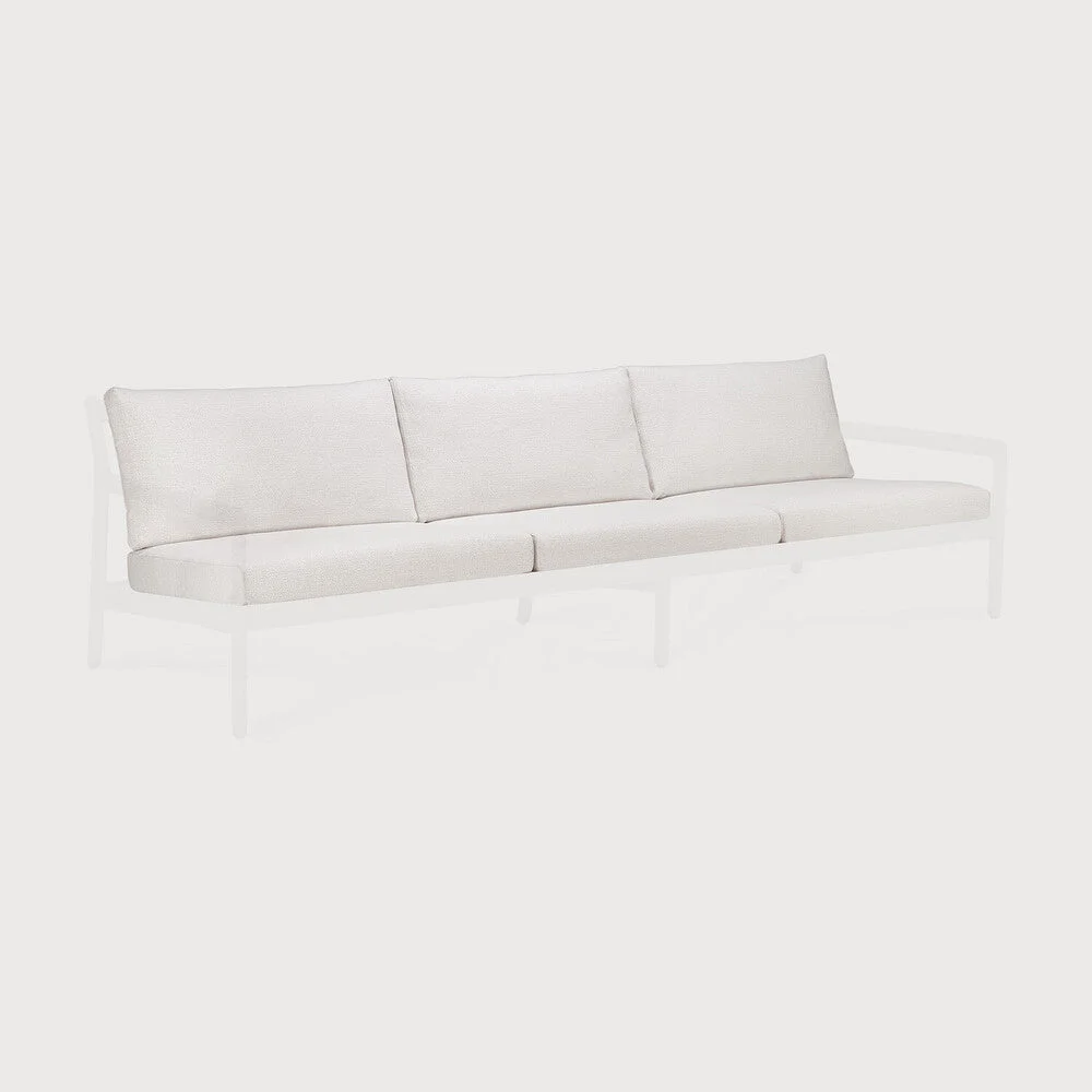 Quality Jack Outdoor Sofa 3 Seater Cushion Set Off White Fabric Convenient