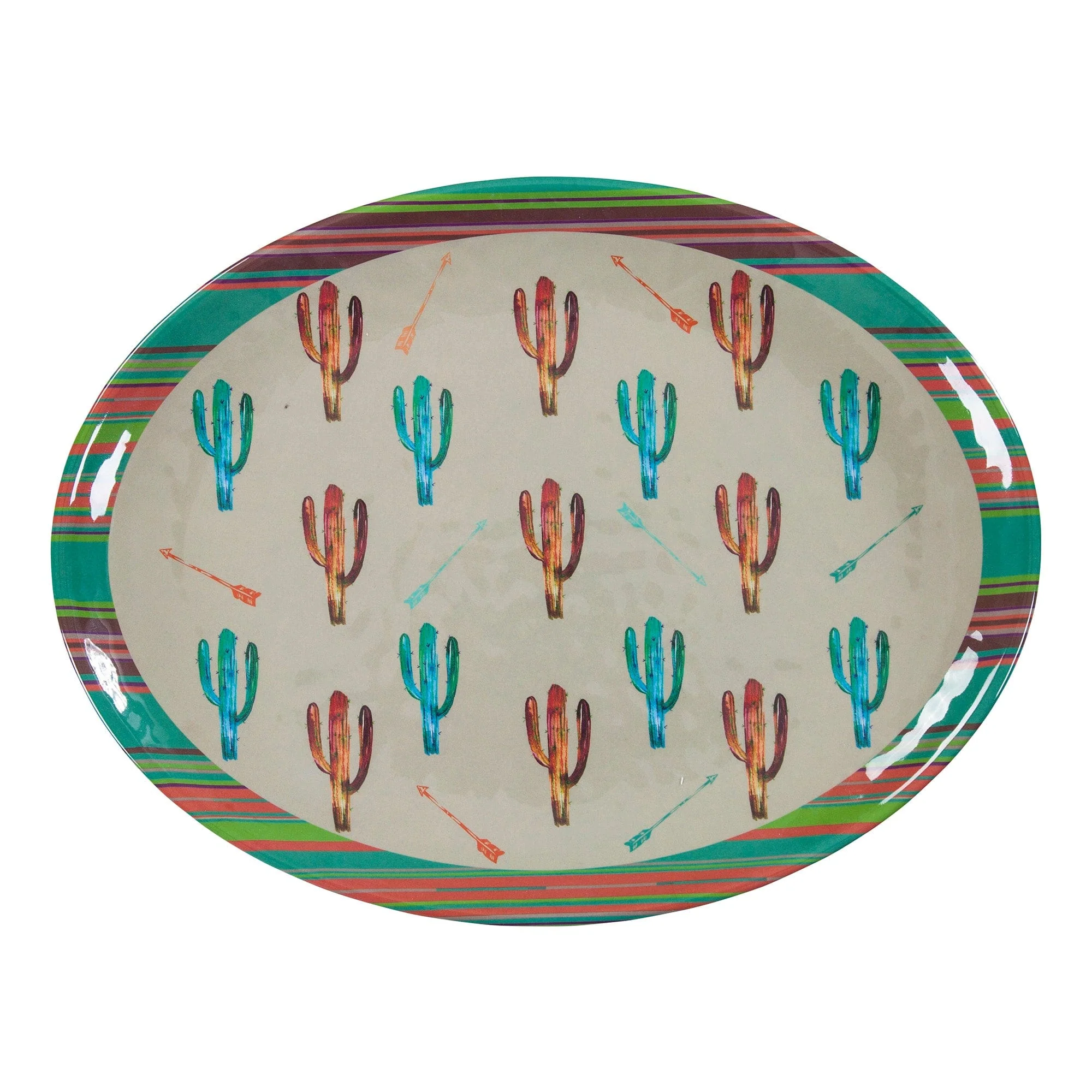 Unique Cactus Design Melamine Serving Platter Safe