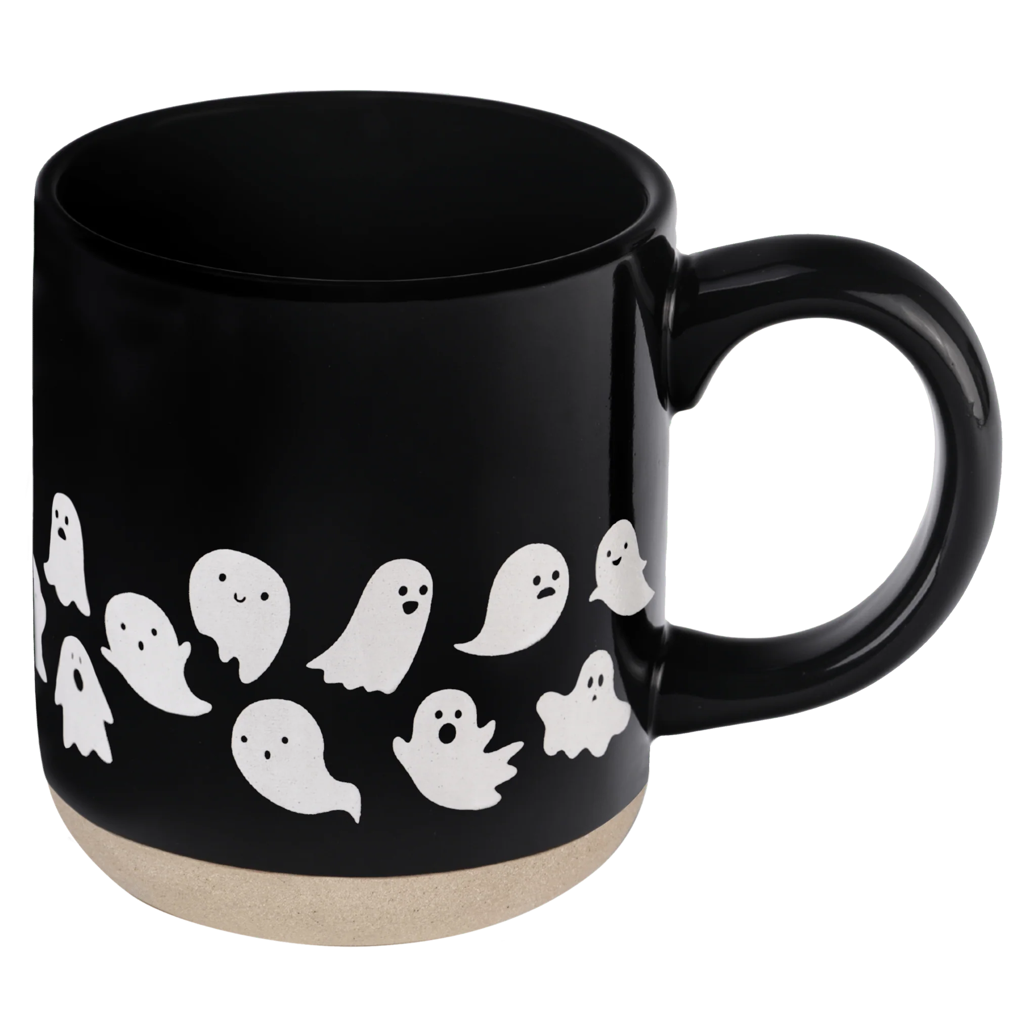 Functional Ghosts 14 oz Black Stoneware Coffee Mug Outstanding
