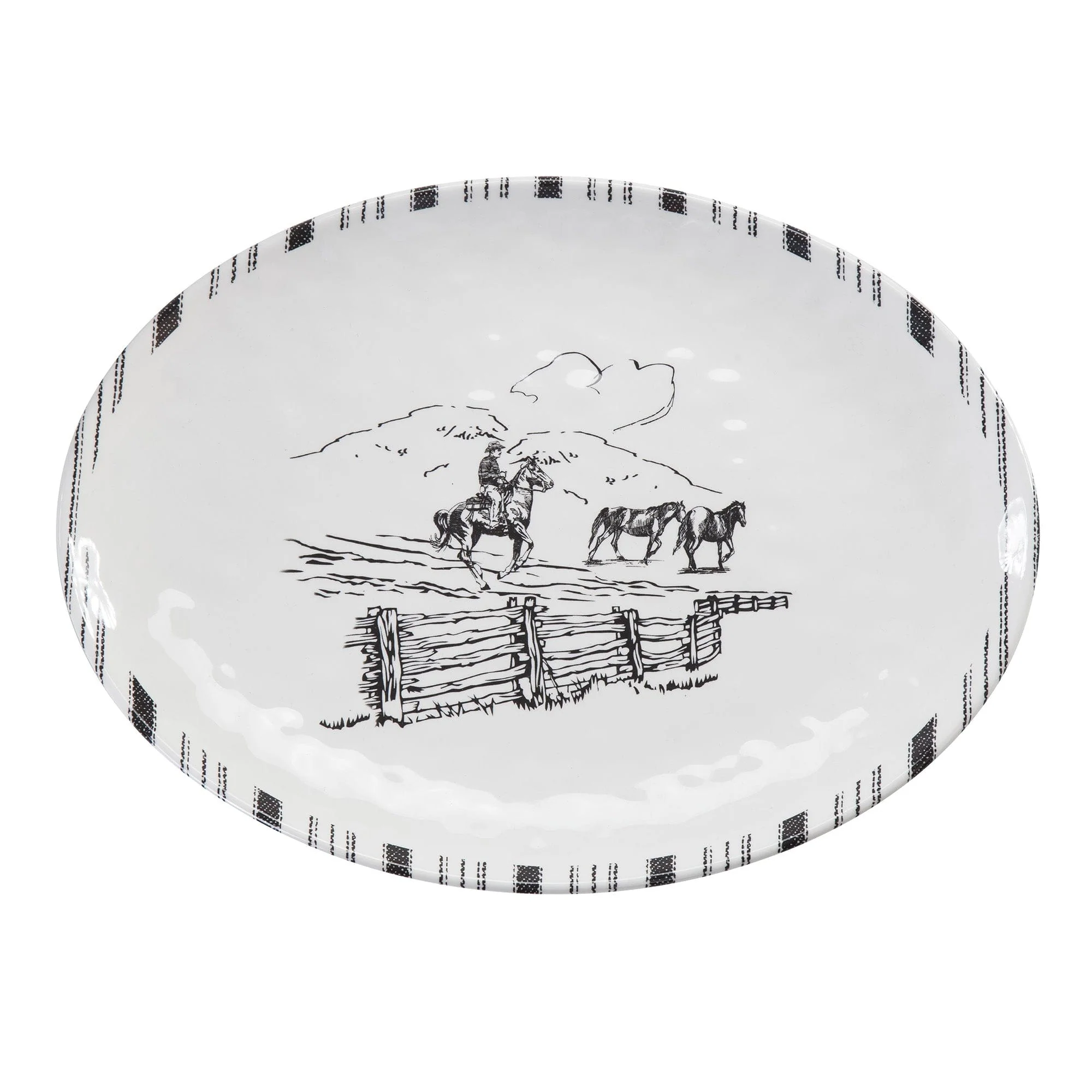 Fashionable Ranch Life Melamine Serving Platter Set Outstanding